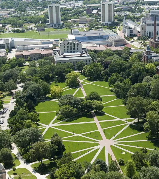 Aerial view of Ohio State Oval