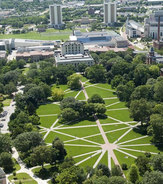 Aerial view of Ohio State Oval